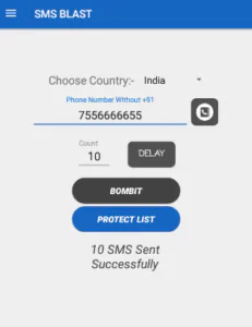 SMS Bomber Apk Latest Version Download Unlimited SMS and Unlimited Calls boomberitup