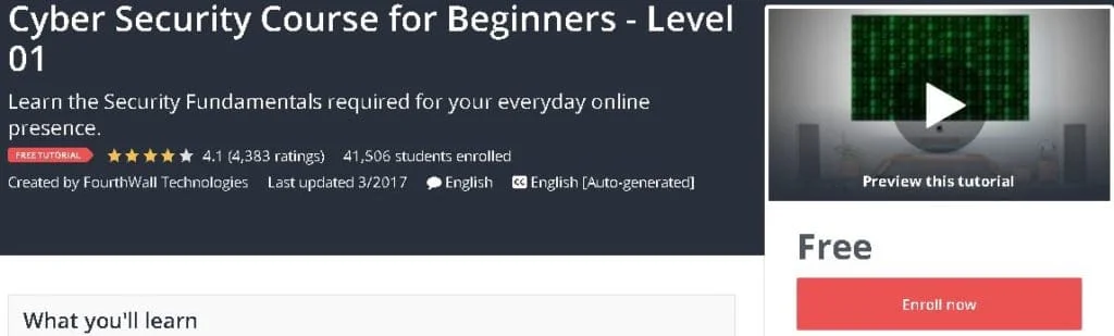 Best Free Cyber Security Online Courses - Latest Cyber Security Courses 2025 Cyber Security Course For Beginners Free Online Course